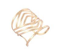 Bwuikim Fashionable Open Cuff Elegant Open Cuff with Unique Rhombus and Floral Motifs for Special Occasions Unique Hollow Out Designs