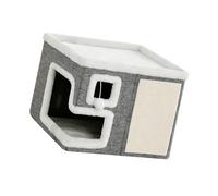 Bwuikim Foldable Cats Bed House with Double Tiered Design and Pad Rest Place Cave for Various Easy Storage Double Layer Cave Bed with Pad Foldable Design Space Saving Shelter House