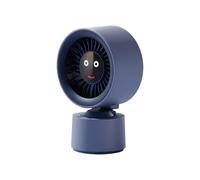 Bwuikim Friendly Face Digital Display Fan with 8M Wind Distance 3600mAh Cell and USB Charging Port Quiet White Noise Machine