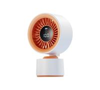 Bwuikim Friendly Face Digital Display Fan with 8M Wind Distance 3600mAh Cell and USB Charging Port Quiet White Noise Machine