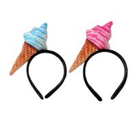 Bwuikim Funny Food Shaped Headpiece with Chicken Leg Ice Cream Vegetable Design Soft Elastic Hair Accessory for Women Men Kids Party Costume Soft Cloth Headpiece for Women