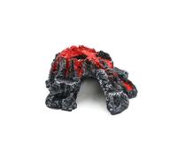 Bwuikim Halloween Aquarium Volcano Model Decors Resins Stone for Fish Tanks Creative Landscape Design Realistic Aquarium Volcano Decors
