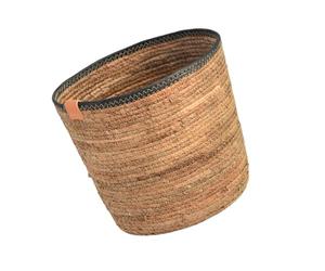 Bwuikim Hand Woven Storage Basket Retro Home Living Room Decorate Flower Baskets Nordic Creative Green Plant Pots Decors Decorative Pots