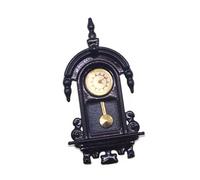 Bwuikim Handcrafted Tiny Adjustable Retro Clock Metal Working Hands Great for Houses & Collections Doll House Furniture
