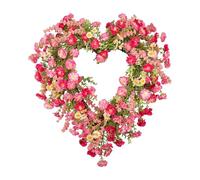 Bwuikim High Realisms Artificial Tulips Wreath for Valentines ' s Day Decors with Quick Hanging Feature Suitable for Door and Wall Resistant Materials Valentines Decors