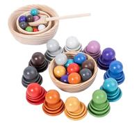 Bwuikim Kids Sorting Toy Portable Educational for Fine Motor & Sensory Interactive for Play Supplies for Color Sorting Rainbow Beads Matching Set
