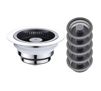 Bwuikim Kitchen Sink Drain Baskets Anti-clogging Stopper Bounce Cores Strainer Wash Basins Filter Easy to Use Drainers for Bathroom Stopper Mesh Garbage Disposal Hair Catcher Cover Plug Assembly