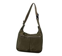 Bwuikim Korean Inspired Nylon Crossbody Bag with Pleated Detailing and Adjustable Shoulder Strap for Casual or Travel Use Trendy Ruffle Shoulder Bag for Women