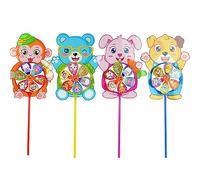 Bwuikim Lovely Wind Spinners Cartoon Windmill Balcony Decor Large Pinwheel Rotate Toy Camping Decoration 10pcs for Yard and Garden Yard for Kids