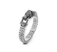 Bwuikim Men ' s Punk Styles Bangle Open Mouth Wolf/Snake/Hawks Gothic Mesh Chain Animal Wristband Jewelry Unique Men