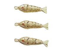 Bwuikim Modern Electroplated Fish Charm Craft Component for Customes Jewelry Making Necklace Bracelets Accessories Designs Artistics Geometrics Fish Charm