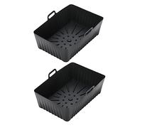 Bwuikim Pack of 2 Hot Air Silicone Liner Rectangular Hot Baking Paper Basket for Dishwasher Safe Mat Square Flexible