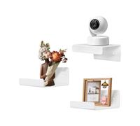 Bwuikim Pack of 3 Wall Mount Shelves for Security Cameras Remote Controls Modern Organization Living Room Bathroom Storage Solution Multifunctional Home Organizers Rack