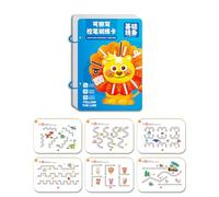 Bwuikim Pen Control Activity Training Book for Kids with 4 Pens and Eraser for Early Childhood Educational Tracing Practice Book Pen Control Drawing Set