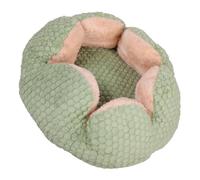 Bwuikim Pet Bed with Detachable Cushion Soft Handle Beautiful Flower Round Dog Sofa Detachable Cushion Nest House