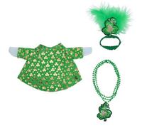 Bwuikim Polyester Geese Attire with Irish Symbol Outfit with Necklace and Headwear for Seasonal Celebration Holiday Statue Outfit