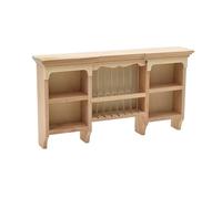 Bwuikim Realistic Miniature Display Zakka Role Play and for Dollhouses Enthusiasts, 1/12 Scale, Wood Shelf Desktop Ornament Furniture