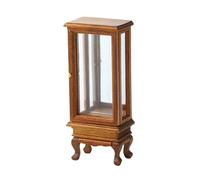 Bwuikim Realistic Wood Zakka Realistic Pretend Play Display Cabinet Model Toy Vintage Display Shelf 1: 12 Dolls House Miniature Kitchen Cabinet