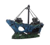 Bwuikim Resins Shipwrecks Artificial Ornament Floating Props Wrecked Boats Art Miniature Shipwrecks for Fish Tanks Aquariums Sunken Pirates Ship