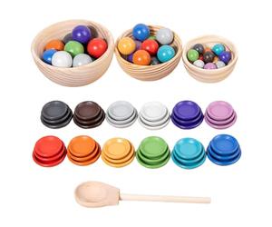 Bwuikim Sensory Mathematics Toy Ball & Plate Color Sorting Board Game Children Fine Motor Skill Teaching Toy Learning Activity