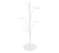 Bwuikim Simple Hat Display Stand with 5 Round Standing Hooks Modern Metal Baseball Cap Rack Freestanding Holders Storage Display Holder