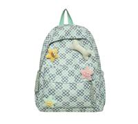 Bwuikim Simple Japanese Inspired Checkered Backpack for Student School Bag with Ample Storage Space Aesthetic Rucksack Adjustable Strap Book Bag