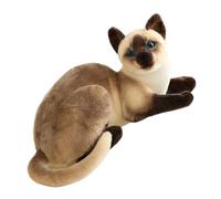 Bwuikim Simulation Siamese Plush Toy PP Cotton Room Display Decors Embroidered Eyes Detail and Easy to Clean for Various Age Life Like Cats Toy