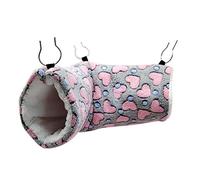 Bwuikim Small Animal Hanging Hammock Warm Plush Bed Tunnel Toy for Hamster Squirrels Chipmunk Swinging Cage Decor Accessories House Hedgehog for Cute Cave Squirrel Nest Fleece Warmer