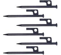 Bwuikim Steel Tent Stakes Heavy Type Rustproofed Ground Pegs for Camping Beach Backpacking Secure Windproofed Camping Accessories