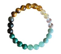 Bwuikim Stone Charm Bracelets Fashion Women Beaded Hand-making Beaded Bangle Natural Texture Stretch Stylish