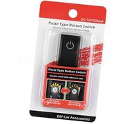 Bwuikim Turn On/OFF Switches Double Sided Tape Mount Easy Installation 12V 200mA Car Push Button with Light Double Sided Tape Mount