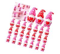 Bwuikim Valentines Day Miniature Gnomes Figurines PVC Love Heart Tiny Dwarf Figures to Hide Table Centerpieces Decoration Wedding Ornaments