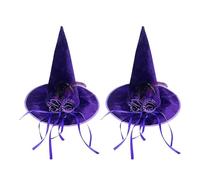 Bwuikim Velvety Halloween Witch Hat Headwears Features Decorative Fabric Roses and Ribbons for Adults Witch Hat with Color Ribbon Roses