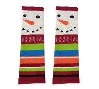 Bwuikim Winter Knitting Gloves Cute Snowman Pattern Half-Finger Thicken Outdoor Mitten Glove Color Matching Cycling Spring Sunproof Unisex for Men Road Bike Half Finger for Women Sunproof