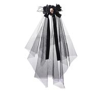 Bwuikim Witch Veil Elegant Headdress Features Bowknot Halloween Party Costume for Women ’ s Headwear Elegant Costume for Halloween