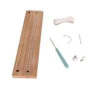 Bwuikim Wood Paper Hole Puncher Base Bookbinding Supplies with Punching Tool Sewing Needle and Thread for Bookbinding Craft Portable Punching Tool