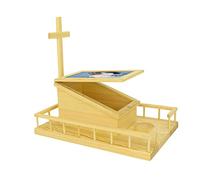 Bwuikim Wood Pet Urns for Dogs Cats Memorial Ash-Box with Picture-Frame & Cross Loss Memory Coffins Box Gift Cremation Urns Photo Frame Dog for Ashes