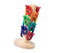 Bwuikim Wood Ringtoss Game Set for Preschoolers Encouraging Practical Learning Skills Wood Activity Rings for Children Educational Learning Toy for Toddler