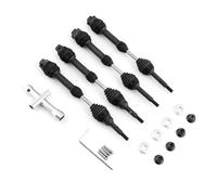 BWVMVB Drive Shaft Propshaft Rear Drive Shaft Steel Driveshaft CVD For 1/10 For Trxs For Slash For Rustler For Hoss For Stampede VXL 4X4 RC Car(Black front rear)