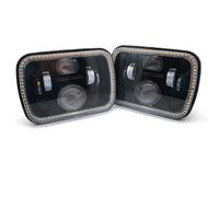 BWVMVB Front Headlight 2 Pcs Square 7x6 5X7 Inch LED Headlights With High Low Beam H6054 6054 Headlight For Jeep For Wrangler YJ For Cherokee XJ MJ Comanche Headlamp Assembly