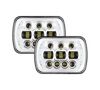 BWVMVB Front Headlight 5x7 Inch Rectangular LED Headlights Driving Signal Lamp For Jeep For Wrangler YJ For Cherokee XJ MJ Comanche Headlamp Assembly(White)