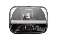 BWVMVB Front Headlight 7"x6" 5X7 Square LED Headlights Hi/Lo H4 Headlamp For Jeep For Wrangler YJ For Cherokee XJ For MJ Comanche Headlamp Assembly(1PC BlackA)