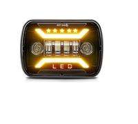 BWVMVB Front Headlight 7x6'' 5X7 Inch LED Headlight Square Hi-Lo Beam Halo For Jeep For Wrangler YJ For Cherokee XJ For MJ Comanche Headlamp Assembly(B type 1pc)