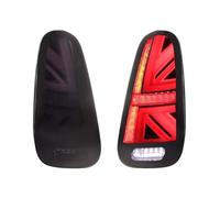 BWVMVB Rear Tail Lights 2PCS Lights Assembly For Mini For Cooper R50 R52 R53 Union Jack Rear Lamps Tail/Brake Sequential Blink Turn Signal 01-07(Smoked Lens)