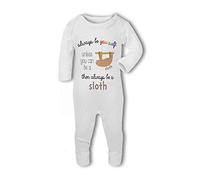 BWW Print - Always be Yourself Unless you can be a Sloth then be a Sloth funny - Baby Romper Suit, 6-12 Months, Girl or Boy, New Born to 24mth