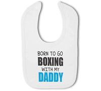 BWW Print - Born to go Boxing with my Daddy - Baby Bib, Boy or Girl
