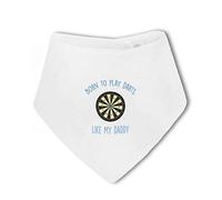 BWW Print - Born to Play Darts like my Daddy/Mummy pink/blue - Baby Bandana Bib, Boy or Girl