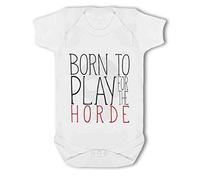 BWW Print - Born to Play for the Horde funny wow - Baby Vest, New Born, BSUBBS00425_NB, Girl or Boy, New Born to 24mth