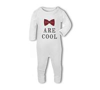 BWW Print - Bow Ties are Cool with bowtie - Baby Romper Suit, 0-3 Months, Girl or Boy, New Born to 24mth