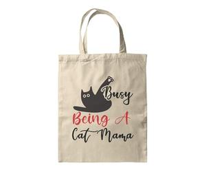 BWW Print - Busy Being A Cat Mama - Printed Tote Bag - Tote Bag, Single Sided